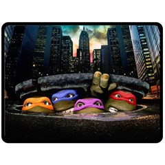 Teenage Mutant Ninja Turtles Leonardo Raphael Michelangelo Donatello Two Sides Fleece Blanket (large) by Sarkoni