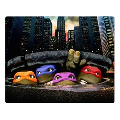 Teenage Mutant Ninja Turtles Leonardo Raphael Michelangelo Donatello Two Sides Premium Plush Fleece Blanket (large) by Sarkoni