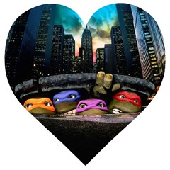 Teenage Mutant Ninja Turtles Leonardo Raphael Michelangelo Donatello Wooden Puzzle Heart by Sarkoni