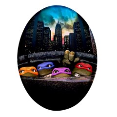 Teenage Mutant Ninja Turtles Leonardo Raphael Michelangelo Donatello Oval Glass Fridge Magnet (4 Pack)