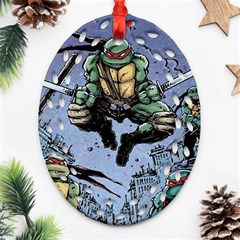 Teenage Mutant Ninja Turtles Comics Oval Filigree Ornament (two Sides) by Sarkoni