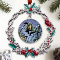 Teenage Mutant Ninja Turtles Comics Metal X mas Wreath Holly Leaf Ornament by Sarkoni