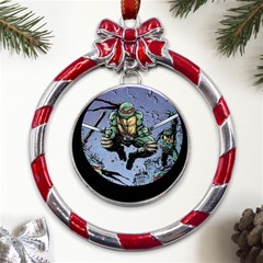 Teenage Mutant Ninja Turtles Comics Metal Red Ribbon Round Ornament by Sarkoni