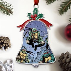 Teenage Mutant Ninja Turtles Comics Metal Holly Leaf Bell Ornament by Sarkoni