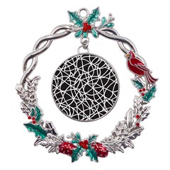 Interconnectedness Metal X mas Wreath Holly Leaf Ornament