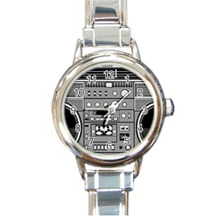 Boombox Round Italian Charm Watch by Sarkoni