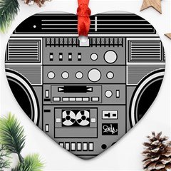 Boombox Heart Ornament (two Sides) by Sarkoni