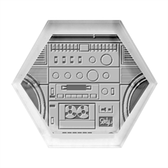 Boombox Hexagon Wood Jewelry Box