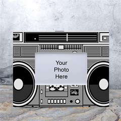 Boombox White Tabletop Photo Frame 4 x6  by Sarkoni