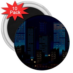 Pixel Art Night City Japan 3  Magnets (10 Pack)  by Sarkoni