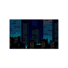 Pixel Art Night City Japan Sticker Rectangular (10 Pack) by Sarkoni