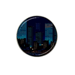 Pixel Art Night City Japan Hat Clip Ball Marker (4 Pack) by Sarkoni