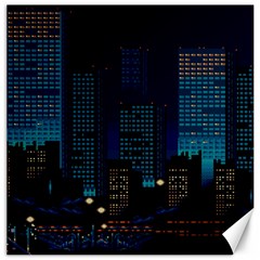 Pixel Art Night City Japan Canvas 12  X 12  by Sarkoni