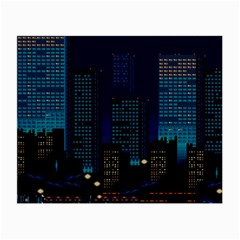 Pixel Art Night City Japan Small Glasses Cloth (2 Sides) by Sarkoni