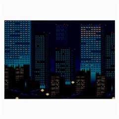 Pixel Art Night City Japan Large Glasses Cloth by Sarkoni