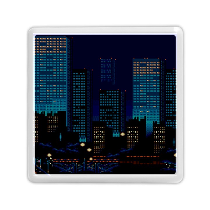 Pixel Art Night City Japan Memory Card Reader (Square)