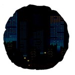 Pixel Art Night City Japan Large 18  Premium Round Cushions Back