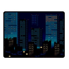 Pixel Art Night City Japan Two Sides Fleece Blanket (small) by Sarkoni