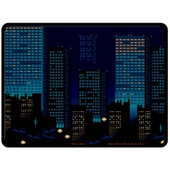 Pixel Art Night City Japan Two Sides Fleece Blanket (large) by Sarkoni