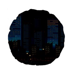 Pixel Art Night City Japan Standard 15  Premium Flano Round Cushions by Sarkoni