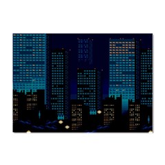 Pixel Art Night City Japan Crystal Sticker (a4) by Sarkoni