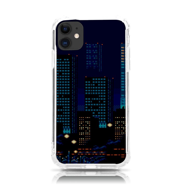 Pixel Art Night City Japan iPhone 11 TPU UV Print Case