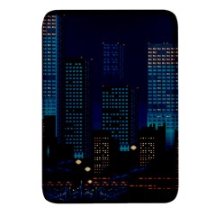 Pixel Art Night City Japan Rectangular Glass Fridge Magnet (4 Pack) by Sarkoni