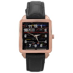 Daft Punk Boombox Rose Gold Leather Watch  by Sarkoni