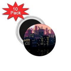 Pixel Art City 1 75  Magnets (10 Pack)  by Sarkoni