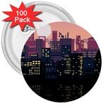 Pixel Art City 3  Buttons (100 pack)  Front