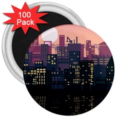 Pixel Art City 3  Magnets (100 Pack) by Sarkoni