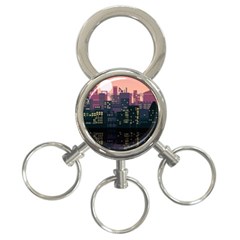 Pixel Art City 3-ring Key Chain by Sarkoni