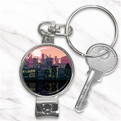 Pixel Art City Nail Clippers Key Chain by Sarkoni