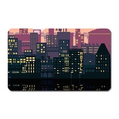 Pixel Art City Magnet (rectangular) by Sarkoni