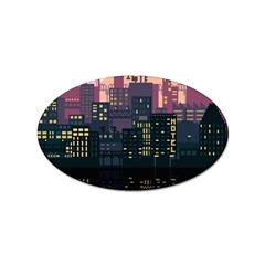 Pixel Art City Sticker Oval (100 Pack) by Sarkoni