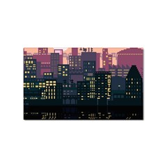 Pixel Art City Sticker Rectangular (10 Pack) by Sarkoni