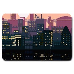 Pixel Art City Large Doormat by Sarkoni