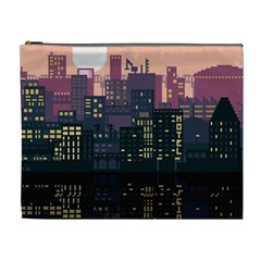 Pixel Art City Cosmetic Bag (xl) by Sarkoni