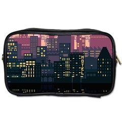 Pixel Art City Toiletries Bag (one Side) by Sarkoni