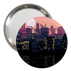 Pixel Art City 3  Handbag Mirrors by Sarkoni