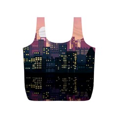 Pixel Art City Full Print Recycle Bag (s) by Sarkoni