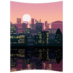 Pixel Art City Back Support Cushion by Sarkoni