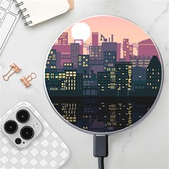 Pixel Art City Wireless Fast Charger(white) by Sarkoni