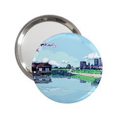 Japanese Themed Pixel Art The Urban And Rural Side Of Japan 2 25  Handbag Mirrors by Sarkoni