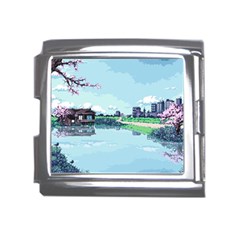 Japanese Themed Pixel Art The Urban And Rural Side Of Japan Mega Link Italian Charm (18mm) by Sarkoni