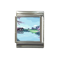 Japanese Themed Pixel Art The Urban And Rural Side Of Japan Italian Charm (13mm) by Sarkoni