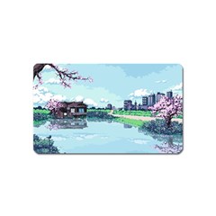 Japanese Themed Pixel Art The Urban And Rural Side Of Japan Magnet (name Card) by Sarkoni