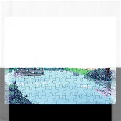 Japanese Themed Pixel Art The Urban And Rural Side Of Japan Rectangular Jigsaw Puzzl by Sarkoni