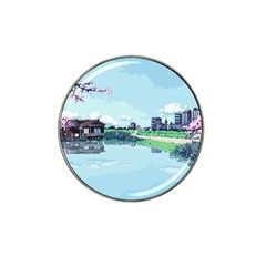 Japanese Themed Pixel Art The Urban And Rural Side Of Japan Hat Clip Ball Marker (4 Pack) by Sarkoni