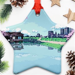 Japanese Themed Pixel Art The Urban And Rural Side Of Japan Star Ornament (two Sides) by Sarkoni